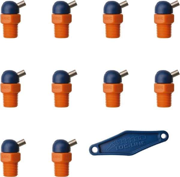 Loc-Line - 1/4" Hose Inside Diam x 5/32" Nozzle Diam, High-Pressure Coolant Hose Nozzle - NPT, for Use with Loc-Line Modular Hose System, 10 Pieces - Industrial Tool & Supply
