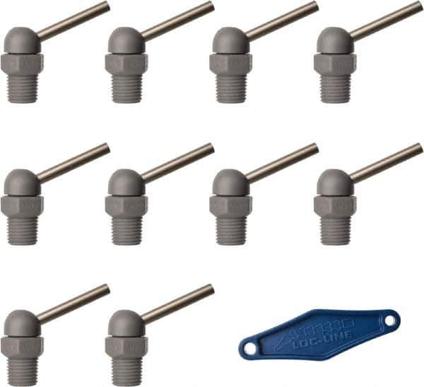 Loc-Line - 1/4" Hose Inside Diam x 5/32" Nozzle Diam, High-Pressure Coolant Hose Nozzle - NPT, for Use with Loc-Line Modular Hose System, 10 Pieces - Industrial Tool & Supply