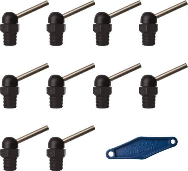Loc-Line - 1/4" Hose Inside Diam x 5/32" Nozzle Diam, High-Pressure Coolant Hose Nozzle - NPT, for Use with Loc-Line Modular Hose System, 10 Pieces - Industrial Tool & Supply