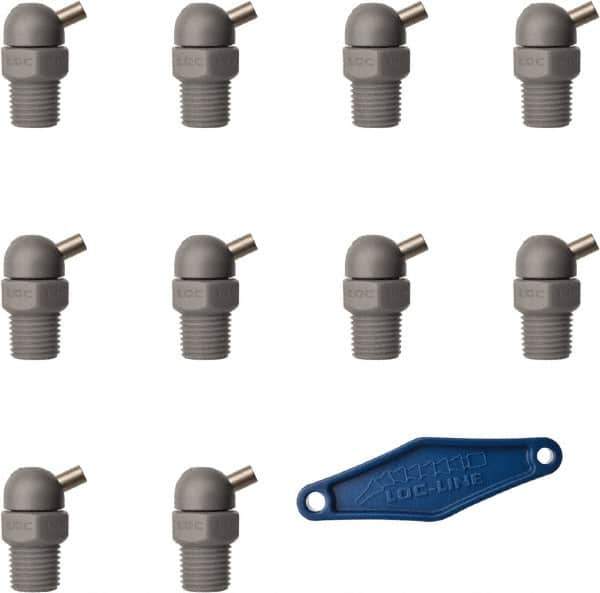 Loc-Line - 1/4" Hose Inside Diam x 5/32" Nozzle Diam, High-Pressure Coolant Hose Nozzle - NPT, for Use with Loc-Line Modular Hose System, 10 Pieces - Industrial Tool & Supply