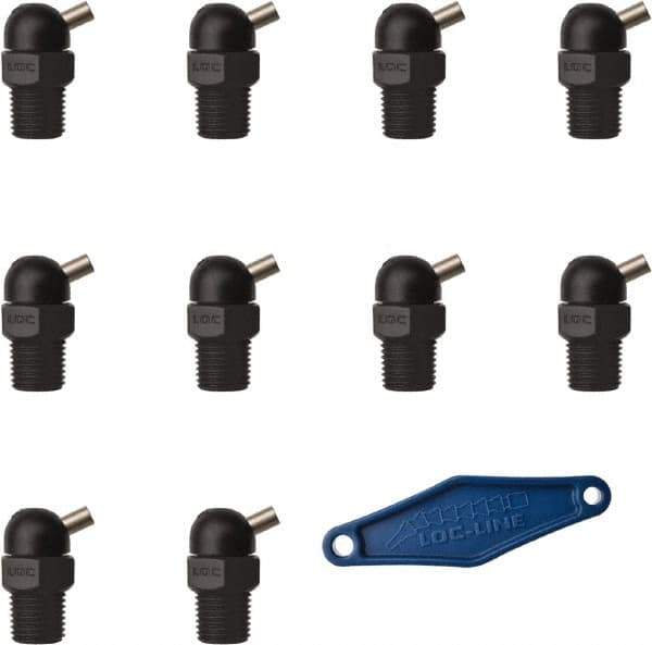 Loc-Line - 1/4" Hose Inside Diam x 5/32" Nozzle Diam, High-Pressure Coolant Hose Nozzle - NPT, for Use with Loc-Line Modular Hose System, 10 Pieces - Industrial Tool & Supply