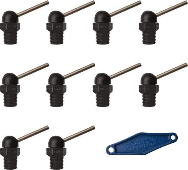 Loc-Line - 1/4" Hose Inside Diam, High-Pressure Coolant Hose Nozzle - NPT, for Use with Loc-Line Modular Hose System, 10 Pieces - Industrial Tool & Supply