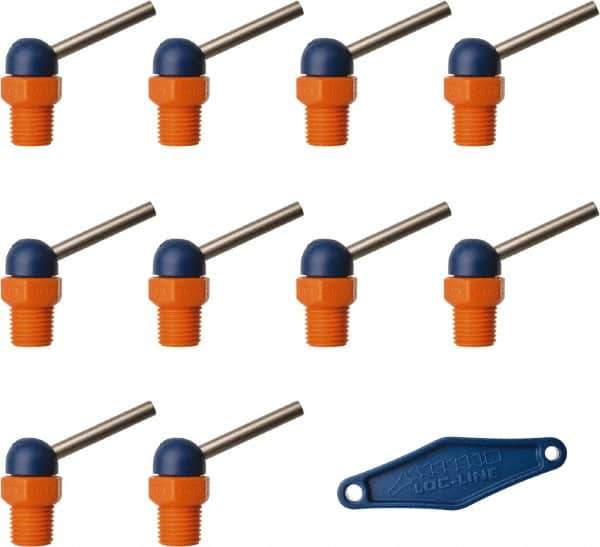 Loc-Line - 1/4" Hose Inside Diam x 5/32" Nozzle Diam, High-Pressure Coolant Hose Nozzle - NPT, for Use with Loc-Line Modular Hose System, 10 Pieces - Industrial Tool & Supply