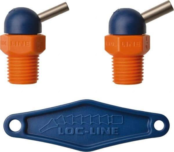 Loc-Line - 1/4" Hose Inside Diam, High-Pressure Coolant Hose Nozzle - NPT, for Use with Loc-Line Modular Hose System, 2 Pieces - Industrial Tool & Supply