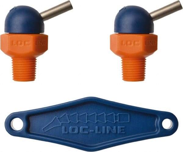 Loc-Line - 1/8" Hose Inside Diam, High-Pressure Coolant Hose Nozzle - NPT, for Use with Loc-Line Modular Hose System, 2 Pieces - Industrial Tool & Supply