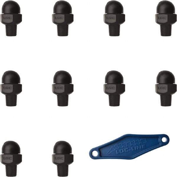 Loc-Line - 1/8" Hose Inside Diam, High-Pressure Coolant Hose Nozzle - NPT, for Use with Loc-Line Modular Hose System, 10 Pieces - Industrial Tool & Supply