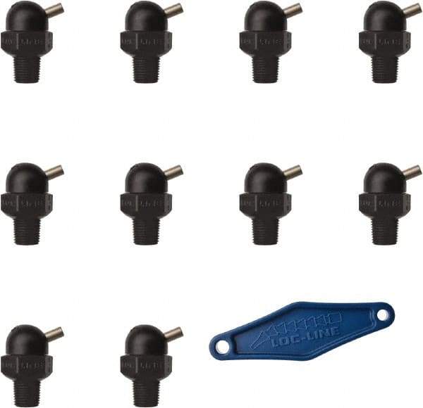 Loc-Line - 1/8" Hose Inside Diam, High-Pressure Coolant Hose Nozzle - NPT, for Use with Loc-Line Modular Hose System, 10 Pieces - Industrial Tool & Supply