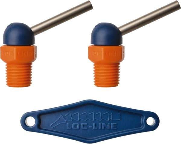 Loc-Line - 1/4" Hose Inside Diam x 5/32" Nozzle Diam, High-Pressure Coolant Hose Nozzle - NPT, for Use with Loc-Line Modular Hose System, 2 Pieces - Industrial Tool & Supply