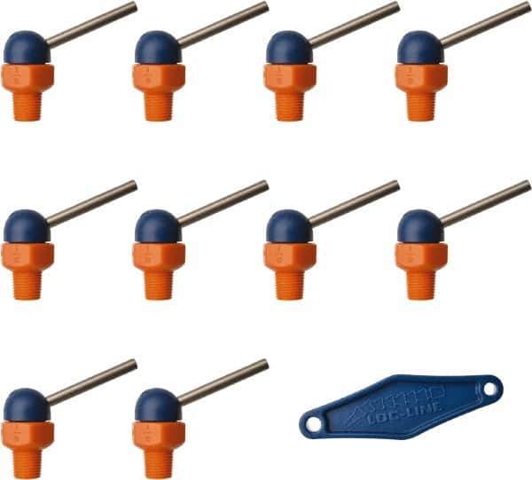 Loc-Line - 1/8" Hose Inside Diam, High-Pressure Coolant Hose Nozzle - NPT, for Use with Loc-Line Modular Hose System, 10 Pieces - Industrial Tool & Supply