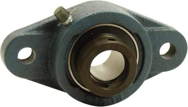 Tritan - 1-1/4" ID, 6.34" OAL x 2.01" OAH 2-Bolt Flange - 3,440 Lb Static Cap, 5,778 Lb Dyn Cap, 5.12" Btw Mnt Hole Ctrs, 0.74" Base-to-Ctr Ht, Cast Iron/Steel - Industrial Tool & Supply