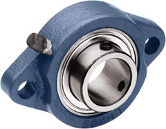 Tritan - 1-1/4" ID, 4.45" OAL x 1.34" OAH 2-Bolt Flange - 2,540 Lb Static Cap, 4,384 Lb Dyn Cap, 3.56" Btw Mnt Hole Ctrs, 0.47" Base-to-Ctr Ht, Cast Iron/Steel - Industrial Tool & Supply