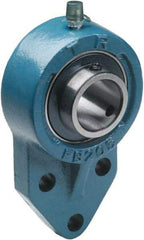 Tritan - 3/4" ID, 4-1/4" OAL x 1.35" OAH 3 Bolt Flange Mounted Bearing - 1,495 Lb Static Cap, 2,878 Lb Dyn Cap, 1-1/2" Btw Mnt Hole Ctrs, Cast Iron/Steel - Industrial Tool & Supply