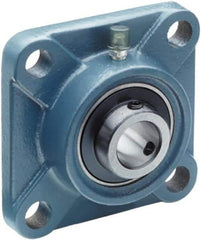 Tritan - 20mm ID, 86mm OAL x 33.3mm OAH 4-Bolt Flange - 1,495 Lb Static Cap, 2,878 Lb Dyn Cap, 2.52" Btw Mnt Hole Ctrs, 15mm Base-to-Ctr Ht, Cast Iron/Steel - Industrial Tool & Supply