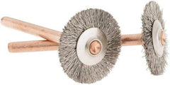 Dremel - 3/4" OD, 1/8" Shank Diam, Straight Filament Stainless Steel Wheel Brush - 0.0241" Face Width, 3/4" Trim Length, 15,000 RPM - Industrial Tool & Supply