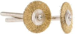 Dremel - 3/4" OD, 1/8" Shank Diam, Straight Filament Brass Wheel Brush - 1/16" Face Width, 3/4" Trim Length, 15,000 RPM - Industrial Tool & Supply