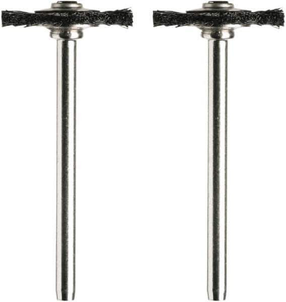 Dremel - 3/4" OD, 1/8" Shank Diam, Straight Filament Nylon Wheel Brush - 1/16" Face Width, 3/4" Trim Length, 15,000 RPM - Industrial Tool & Supply