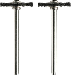 Dremel - 3/4" OD, 1/8" Shank Diam, Straight Filament Nylon Wheel Brush - 1/16" Face Width, 3/4" Trim Length, 15,000 RPM - Industrial Tool & Supply