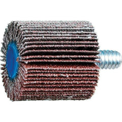PFERD - 1" Diam x 1" Face Width, Aluminum Oxide Coated Mounted Flap Wheel - 1/4-20 Threaded Mount, 80 Grit, 25,000 Max RPM - Industrial Tool & Supply