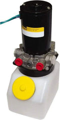Parker - 0.75 hp, 2,000 Max psi, 0.2 GPM, Hydraulic Power Unit - 1/4 Gal Tank, 6.73" Long x 4.43" Wide x 11.83" High, 7/16-20 Port Size, 12 VDC, 48 Amp - Industrial Tool & Supply