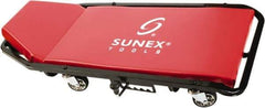 Sunex Tools - 300 Lb Capacity, 4 Wheel Creeper (with Adjustable Headrest) - Metal, 45-1/2" Long x 2-1/2" Overall Height x 19" Wide - Industrial Tool & Supply