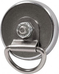 Mag-Mate - 22 Lb Max Pull Force, 9/32" Overall Height, 1-13/32" Diam, Ceramic Cup Magnet - Magnetic Style, Chrome Plated - Industrial Tool & Supply
