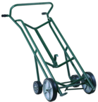 4-Wheel Drum Truck - 1000 lb Cacity - 10" Poly wheels forward - 6' Poly wheels back - Easy Handle -- 59 H x 24 W - Industrial Tool & Supply