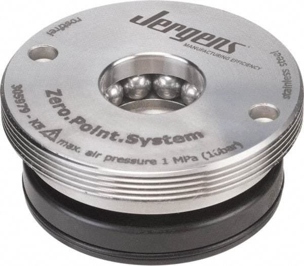 Jergens - ZPS Pneumatic CNC Quick Change Clamping Module - 1 Module Center, M15 Top Mount, 13 kN Retention Force, 8 bar (116 Lb/Sq In) Unlocking Pressure, 0.005mm Repeatability - Industrial Tool & Supply