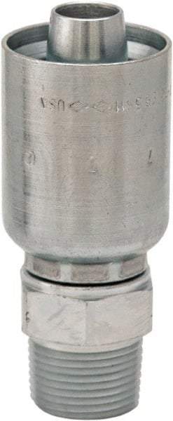 Parker - 1 - 1/4-11-1/2 Male NPTF Steel Hydraulic Hose Male Rigid Fitting - 5,000 psi, -20 Hose Size, 1 1/4" Hose Diam, Series 77 - Industrial Tool & Supply