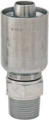 Parker - 1 - 1/4-11-1/2 Male NPTF Steel Hydraulic Hose Male Rigid Fitting - 5,000 psi, -20 Hose Size, 1 1/4" Hose Diam, Series 77 - Industrial Tool & Supply