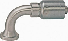 Parker - 2 Thread Steel Hydraulic Hose SAE Code 61 Flange Head & 90° Elbow Medium Drop - 5,000 psi, -32 Hose Size, 2" Hose Diam, Series 77 - Industrial Tool & Supply