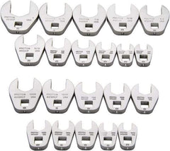 Proto - 20 Piece 3/8" Drive Open End Crowfoot Wrench Set - 3/8 to 1", with N/A - Industrial Tool & Supply