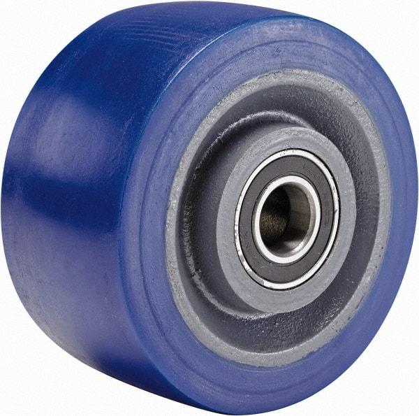 Hamilton - 6 Inch Diameter x 3 Inch Wide, Polyurethane Mold on to Cast Iron Center Caster Wheel - 2,450 Lb. Capacity, 3-1/4 Inch Hub Length, 3/4 Inch Axle Diameter, Sealed Precision Ball Bearing - Industrial Tool & Supply