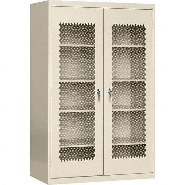 Sandusky Lee - 5 Shelf Visible Storage Cabinet - Steel, 36" Wide x 24" Deep x 72" High, Putty - Industrial Tool & Supply