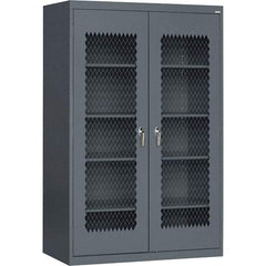 Sandusky Lee - 5 Shelf Visible Storage Cabinet - Steel, 36" Wide x 24" Deep x 72" High, Charcoal - Industrial Tool & Supply