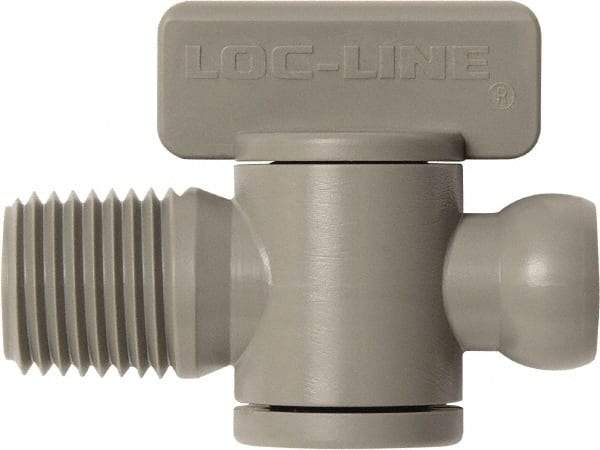 Loc-Line - 10 Piece, 1/4" ID Coolant Hose Male NPT Valve - Male to Female Connection, Acetal Copolymer Body, NPT, Use with Loc-Line Modular Hose Systems - Industrial Tool & Supply