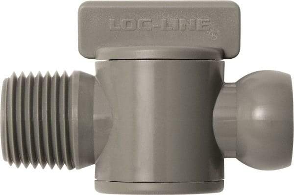 Loc-Line - 10 Piece, 1/2" ID Coolant Hose Male NPT Valve - Male to Female Connection, Acetal Copolymer Body, NPT, Use with Loc-Line Modular Hose Systems - Industrial Tool & Supply