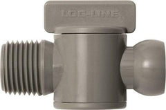 Loc-Line - 10 Piece, 1/2" ID Coolant Hose Male NPT Valve - Male to Female Connection, Acetal Copolymer Body, NPT, Use with Loc-Line Modular Hose Systems - Industrial Tool & Supply