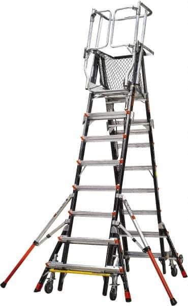 Little Giant Ladder - 8 Steps, 9' 9"' High, Type IAA Rating, Fiberglass Step Ladder - 375 Lb Load Capacity, 114" Base Width - Industrial Tool & Supply
