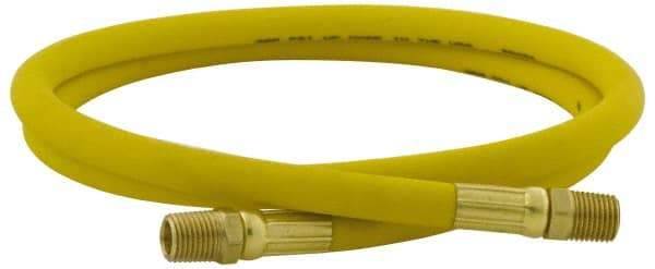 PRO-SOURCE - 1/2" ID x 3/4" OD 100' Long Multipurpose Air Hose - MNPT x MNPT Ends, 300 Working psi, 23 to 150°F, 1/2" Fitting, Yellow - Industrial Tool & Supply