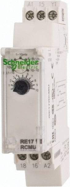 Schneider Electric - 100 hr Delay, Multiple Range SPDT Time Delay Relay - 8 Contact Amp, 24 VDC & 24 to 240 VAC, Selector Switch - Industrial Tool & Supply