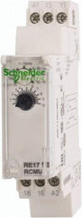 Schneider Electric - 100 hr Delay, Multiple Range SPDT Time Delay Relay - 8 Contact Amp, 24 VDC & 24 to 240 VAC, Selector Switch - Industrial Tool & Supply
