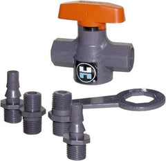 Hayward - 1/4" Pipe, 150 psi WOG Rating, PVC Stop Valve - T-Handle, FNPT x FNPT End Connections - Industrial Tool & Supply