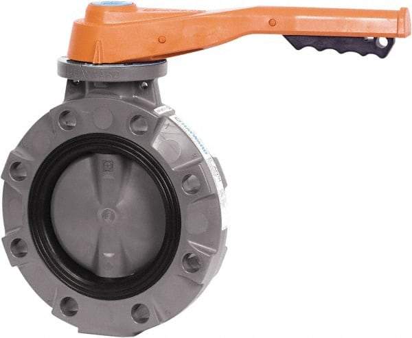Hayward - 3" Pipe, Wafer Butterfly Valve - Lever Handle, ASTM D1784 Cell Class 12454 PVC Body, EPDM Seat, 150 WOG, PVC Disc, Stainless Steel Stem - Industrial Tool & Supply