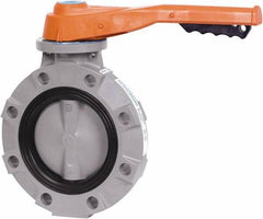 Hayward - 4" Pipe, Wafer Butterfly Valve - Lever Handle, ASTM D1784 Cell Class 23447 CPVC Body, EPDM Seat, 150 WOG, CPVC Disc, Stainless Steel Stem - Industrial Tool & Supply