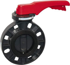 Hayward - 6" Pipe, Wafer Butterfly Valve - Lever Handle, ASTM D1784 Cell Class 12454 PVC Body, EPDM Seat, 150 WOG, PVC Disc, Stainless Steel Stem - Industrial Tool & Supply