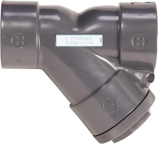 Hayward - 2" Pipe, Threaded Ends, PVC Y-Strainer - 150 psi Pressure Rating - Industrial Tool & Supply