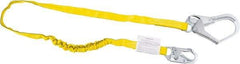 Miller - 6' Long, 310 Lb Capacity, 1 Leg Locking Snap Hook Harness Shock Absorbing Lanyard - 1-1/2" Diam, Polyester Webbing, Locking Rebar Hook Anchorage Connection - Industrial Tool & Supply