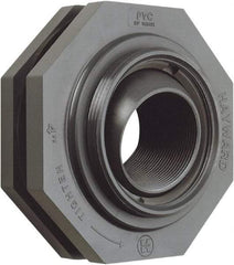 Hayward - 1" PVC Plastic Pipe Self-Aligning Bulkhead Fitting - Schedule 80, Thread x Thread End Connections - Industrial Tool & Supply