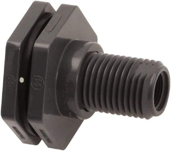 Hayward - 2" PVC Plastic Pipe Bulkhead Tank Adapter - Schedule 80, Thread x Thread End Connections - Industrial Tool & Supply