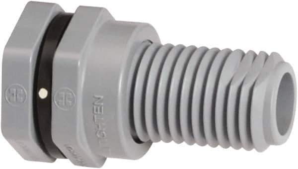 Hayward - 1-1/2" CPVC Plastic Pipe Bulkhead Tank Adapter - Schedule 80, Thread x Thread End Connections - Industrial Tool & Supply